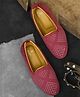 Stefens Synthetic Self Designed Loafers - Cherry