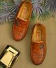 Stefens Synthetic Self Design Loafers - Tan