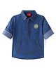 Babyhug Denim Full Sleeves Shirt with Kangaroo Pocket - Blue