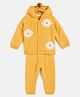 JWAAQ Full Sleeves Daisies Design Winter Set With Faux Fur - Yellow