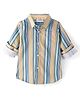 Babyhug Cotton Woven Full Sleeves Striped Shirt - Beige