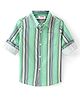 Babyhug Cotton Woven Full Sleeves Striped Shirt - Green