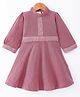 Rassha Cotton Full Sleeves Sequin Embellished Dress - Red