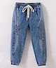 Kookie Kids Denim Full Length Jeans with Text Print - Blue