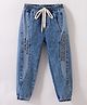 Kookie Kids Full Length Denim Jeans With Text Print - Blue