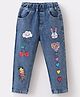 Kookie Kids Full Length Denim Jeans with Animal & Heart Print - Navy Blue