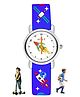 Spiky Astronaut Detailed & Round Shaped Analog Watch - Blue