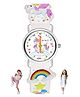 Spiky Unicorn Theme Detailed & Round Shaped Analog Watch - White