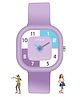 Spiky Rectangle Shaped Unbreakable Silicone Strap Detailed Analog Wrist Watch - Purple