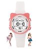 Spiky Cateye Design Round Digital Wrist Watch - White