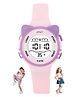 Spiky Cateye Design Round Digital Wrist Watch - Pink