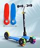 3 Wheel Scooter With Led Wheel & Changeable Top Base with 3 Level Adjustable Handle Bar - Red & Blue| Smooth Wheels| ABEC-7 Bearing| Lean-to-Steer| Toy for 3 to 12 year Boys and Girls| Activity Gift