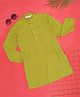 Indus Route by Pantaloons Cotton Full Sleeves Abstract Printed Kurta - Green