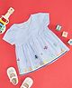 Pantaloons Baby Half Sleeves Striped Sea Life Theme Printed Top - Blue