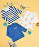 Pantaloons Baby Pack Of 3 Full Sleeves Striped & Ahoy Text Printed Tees  - Multi Colour