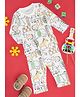 Pantaloons Baby Cotton Full Sleeves Animals Printed Tee & Pajama Set - White