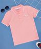 Pantaloons Junior Cotton Half Sleeves Tennis Printed Polo Tee - Pink