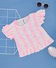 Pantaloons Junior Sleeveless Frill Detailed Striped Top - Neon Pink