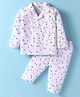 Ben Benny Interlock Knit Full Sleeves Night Suit With Star Print - White