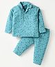 Ben Benny Interlock Knit Full Sleeves Night Suit With Space Theme Print - Light Blue