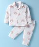 Ben Benny Interlock Knit Full Sleeves Night Suit With Rainbow & Heart Print - Off White