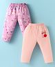 Ben Benny Interlock Knit Full Length Lounge Pants With Animal Print Pack of 2 - Pink & Peach