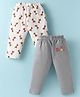 Ben Benny Interlock Knit Full Length Giraffe  Printed Lounge Pants Pack of 2 - White & Grey