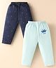 Ben Benny Interlock Knit Full Length Heart  Printed Lounge Pants Pack of 2 - Navy Blue & Sea Green