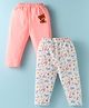 Ben Benny Interlock Knit Full Length Toy Printed Lounge Pants Pack of 2 - Pink & White