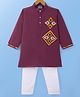 Dapper Dudes Full Sleeves Floral Embroidered Kurta Pyjama - Wine