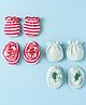 Ben Benny Interlock Knit Mittens and Booties Stripe & Solid Pack of 2 - Light Green & White