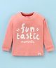 Pink Rabbit Sinker Knit Full Sleeves T-Shirt With Text Print - Light Pink