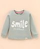 Pink Rabbit Sinker Knit Full Sleeves T-Shirt With Text Print - Sea Green