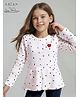 Arias Cotton Stretch Knit Full Sleeves o& Heart  Print - White