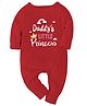 Zeezeezoo 100% Cotton Full Sleeves Daddys Little Princess Printed Romper - Red