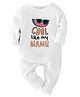 Zeezeezoo 100% Cotton Full Sleeves Cool Like Mamu Printed Romper - White