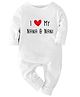 Zeezeezoo 100% Cotton Full Sleeves I Love My Nana Nani Printed Romper - White