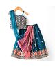 Babyhug Singlet Sleeves Abla  Embroidered Choli With Lehenga and Dupatta Set - Teal Blue