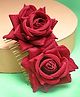 Vogue Hair Accessories Handmade Rose Flower Hair Clip - Maroon