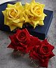 Vogue Hair Accessories Handmade Rose Flower Hair Clip - Yellow