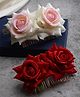 Vogue Hair Accessories Handmade Rose Flower Hair Clip - White