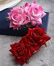 Vogue Hair Accessories Handmade Rose Flower Hair Clip - Light Pink