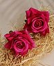 Vogue Hair Accessories Rose Flower Handmade Hair Clip - Dark Pink