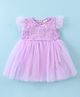 Mark & Mia Frill Sleeves Party Frock Style Onesie with Sequin Detailing - Lilac