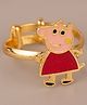 Vidushi Aastha 925 Sterling Silver Adjustable Peppa Pig Ring - Golden
