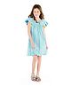 Masala Baby Cap Sleeves Sundancer Dress Metallic Stripe - Turquoise Blue