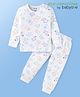 Babyoye Cotton Modal Blend Full Sleeves Animals Printed Thermal Wear Set - White