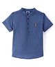 TONYBOY Cotton Half Sleeves Solid Shirt - Blue