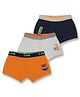 3PIN Cotton Elastane Pack Of 3 Space & Car Racing Theme Printed Trunks - Orange Pink & Black