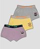 3PIN Pack Of 3 Cotton Elastane Car Racing & Nautical Theme Printed Trunks - Purple Yellow & Grey